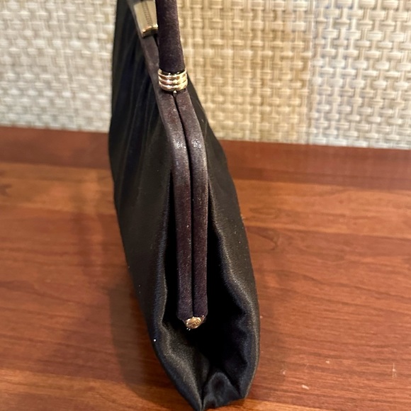 VTG 1960s Black Satin Top Handle Evening Bag by Ande' - Picture 11 of 13